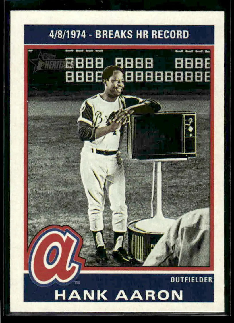 2025 Topps Heritage Hank Aaron #76R-3 1976 Retirees Atlanta Braves - Baseball Card Single