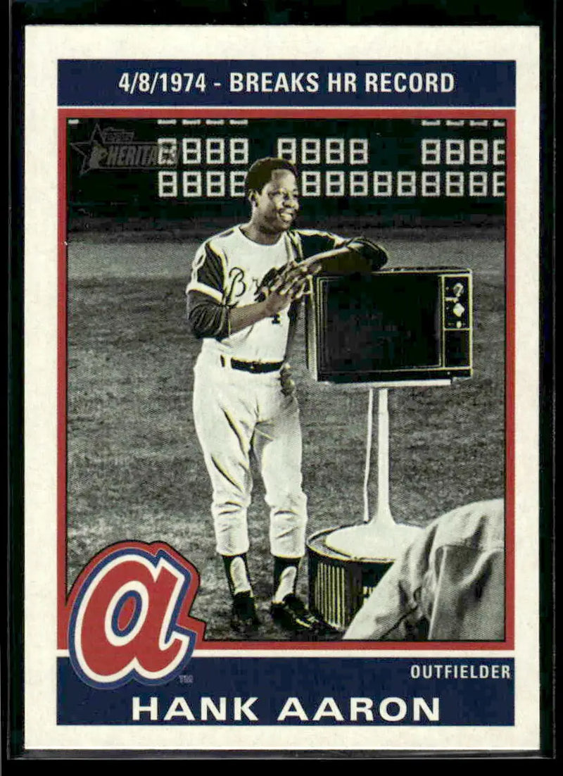 2025 Topps Heritage Hank Aaron #76R-3 1976 Retirees Atlanta Braves - Baseball Card Single