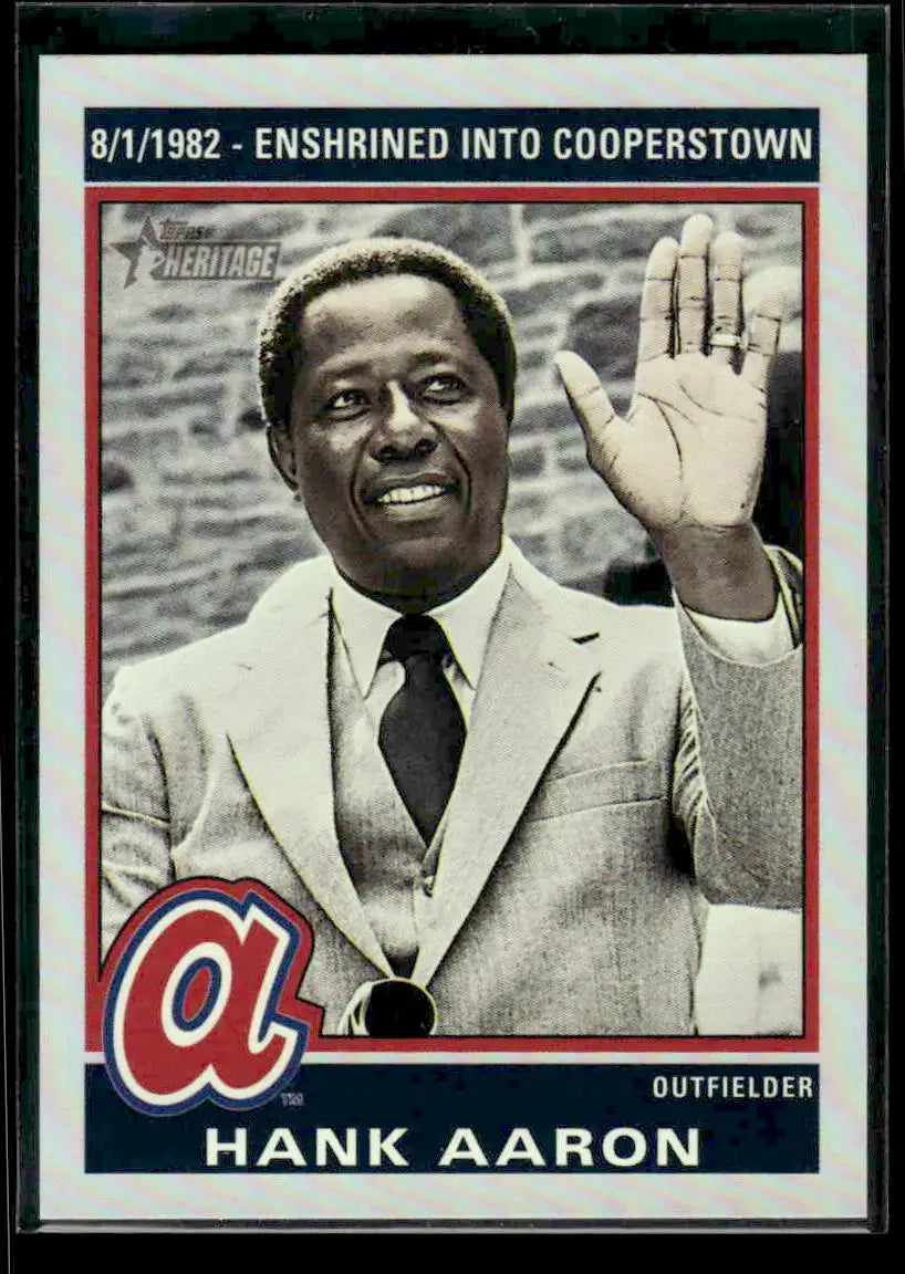 2025 Topps Heritage Hank Aaron #76R-5 1976 Retirees Holographic Atlanta Braves - Baseball Card Single