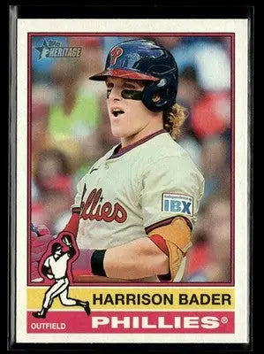 2025 Topps Heritage Harrison Bader #503 Philadelphia Phillies - Baseball Card Single