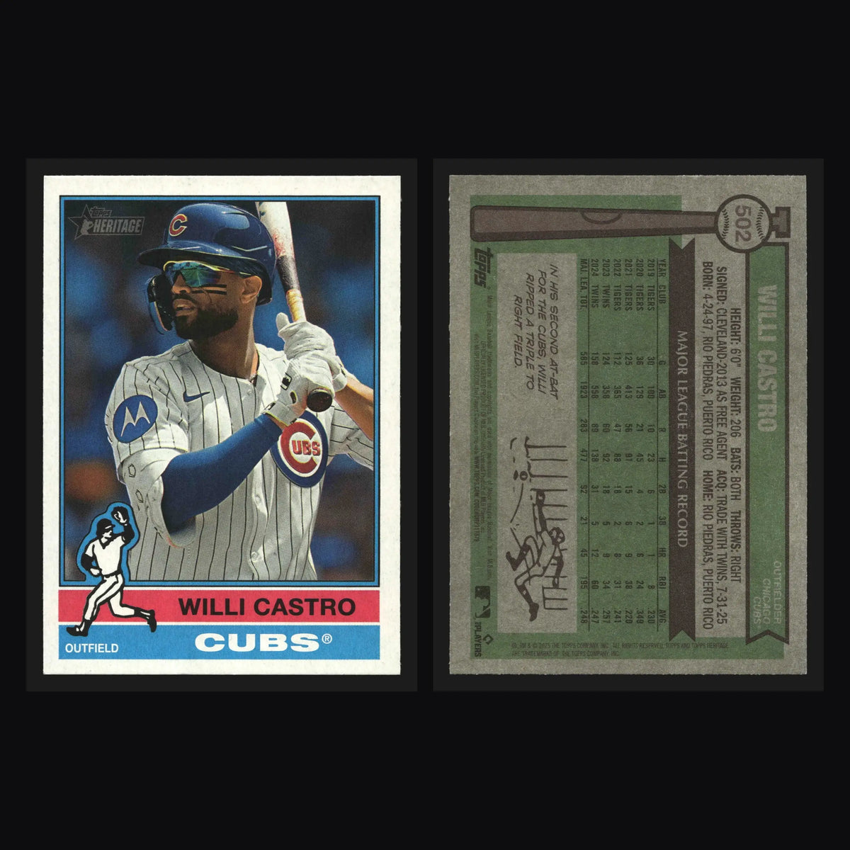2025 Topps Heritage High Number #502 Willi Castro Chicago Cubs - Baseball Card Single
