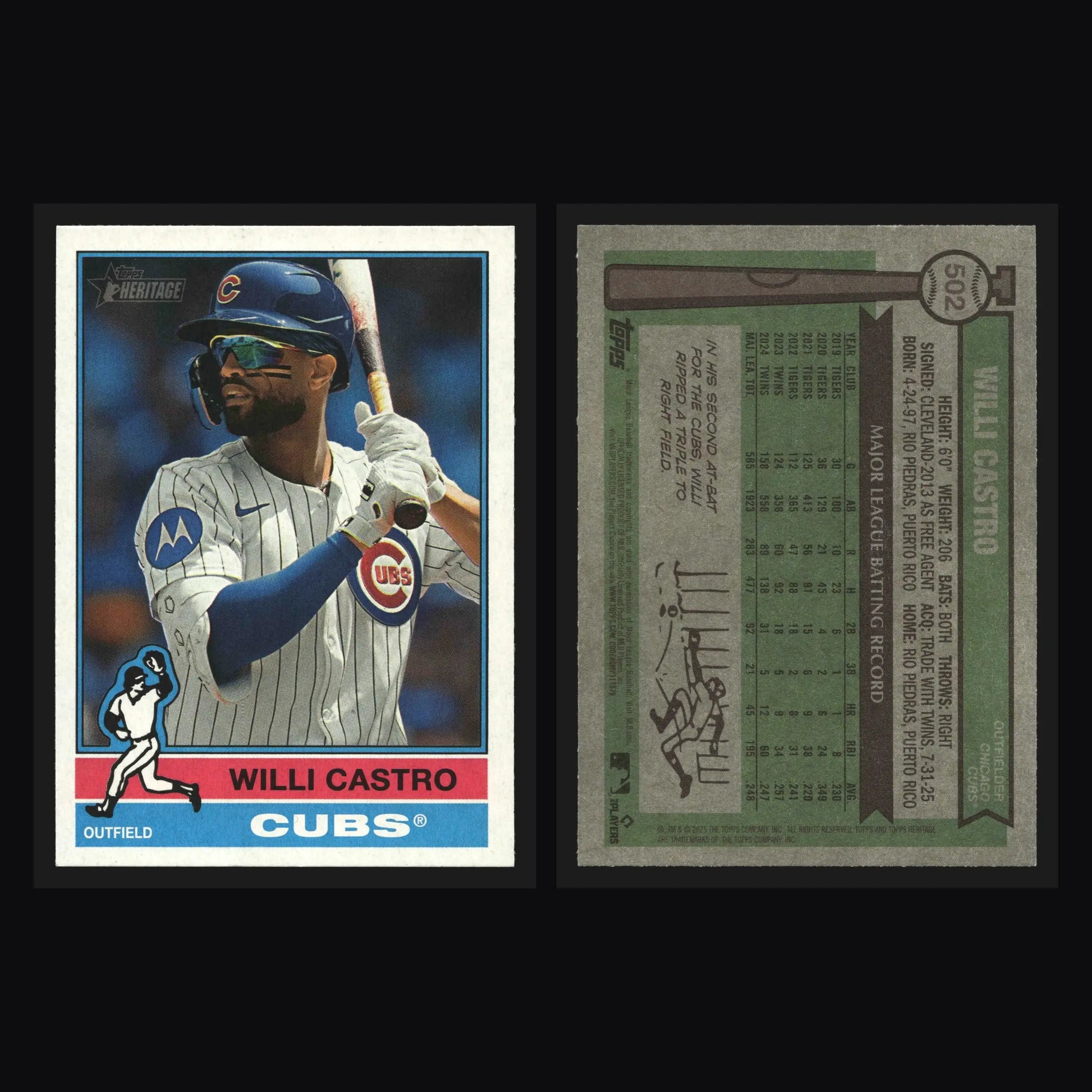 2025 Topps Heritage High Number #502 Willi Castro Chicago Cubs - Baseball Card Single
