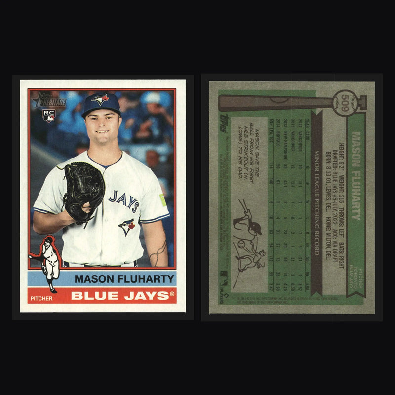2025 Topps Heritage High Number #509 Mason Fluharty Blue Jays RC