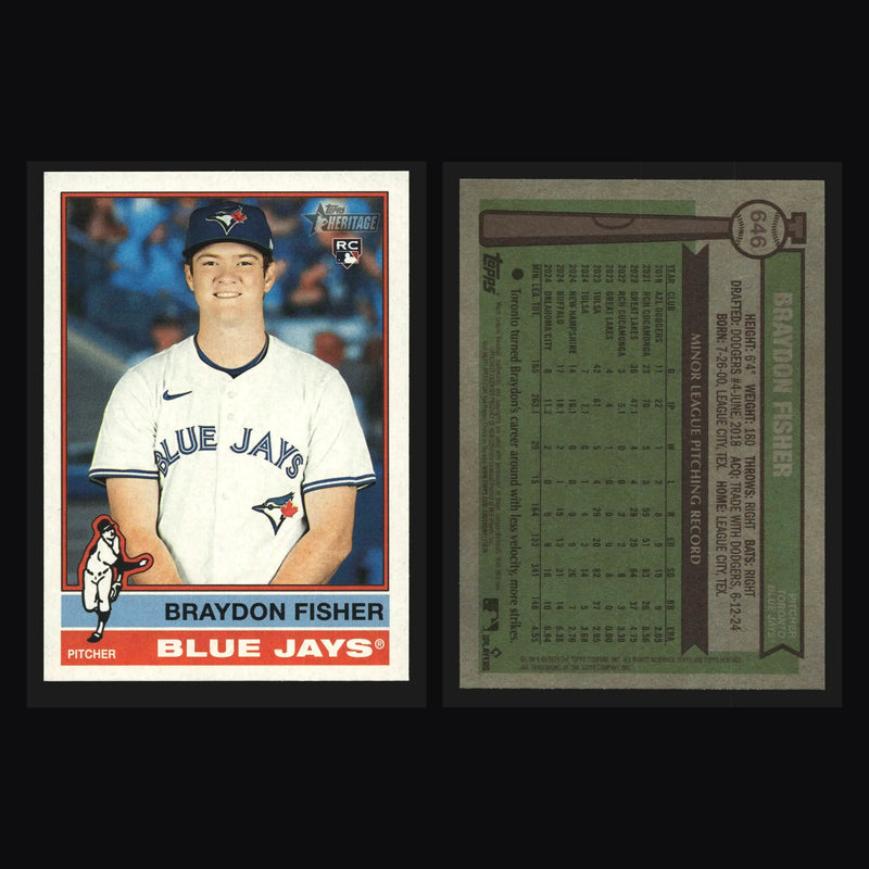 2025 Topps Heritage High Number #646 Braydon Fisher Blue Jays RC