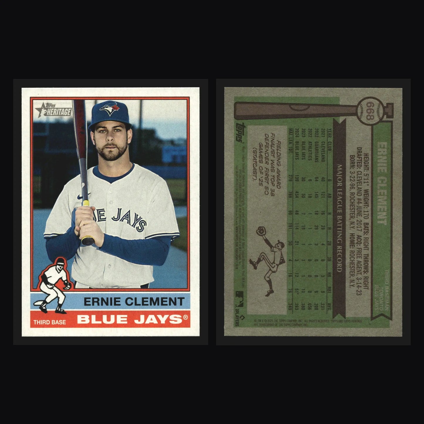 2025 Topps Heritage High Number #668 Ernie Clement Toronto Blue Jays