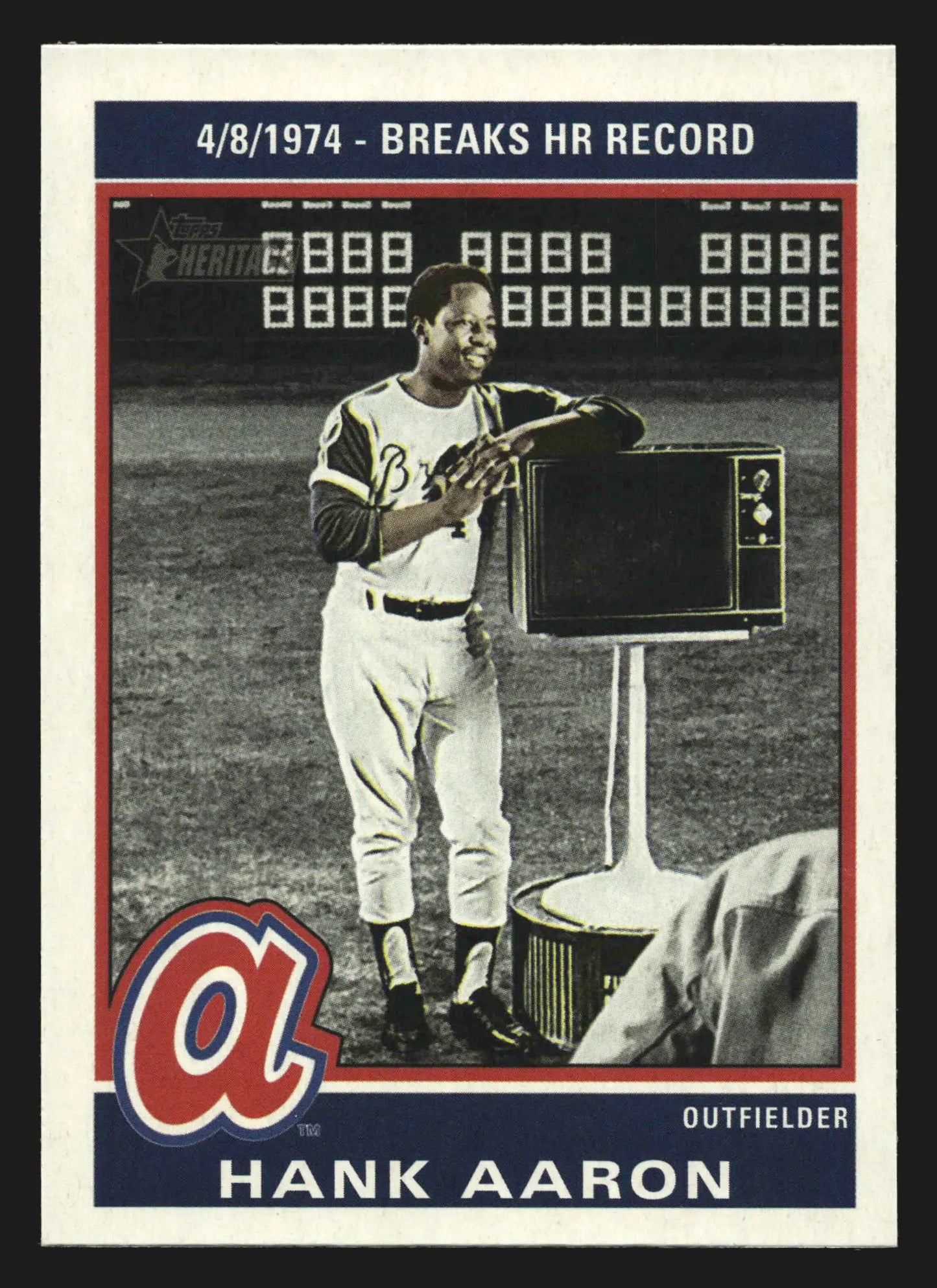 2025 Topps Heritage High Number #76R-3 Hank Aaron Braves 1976 Retirees HOF