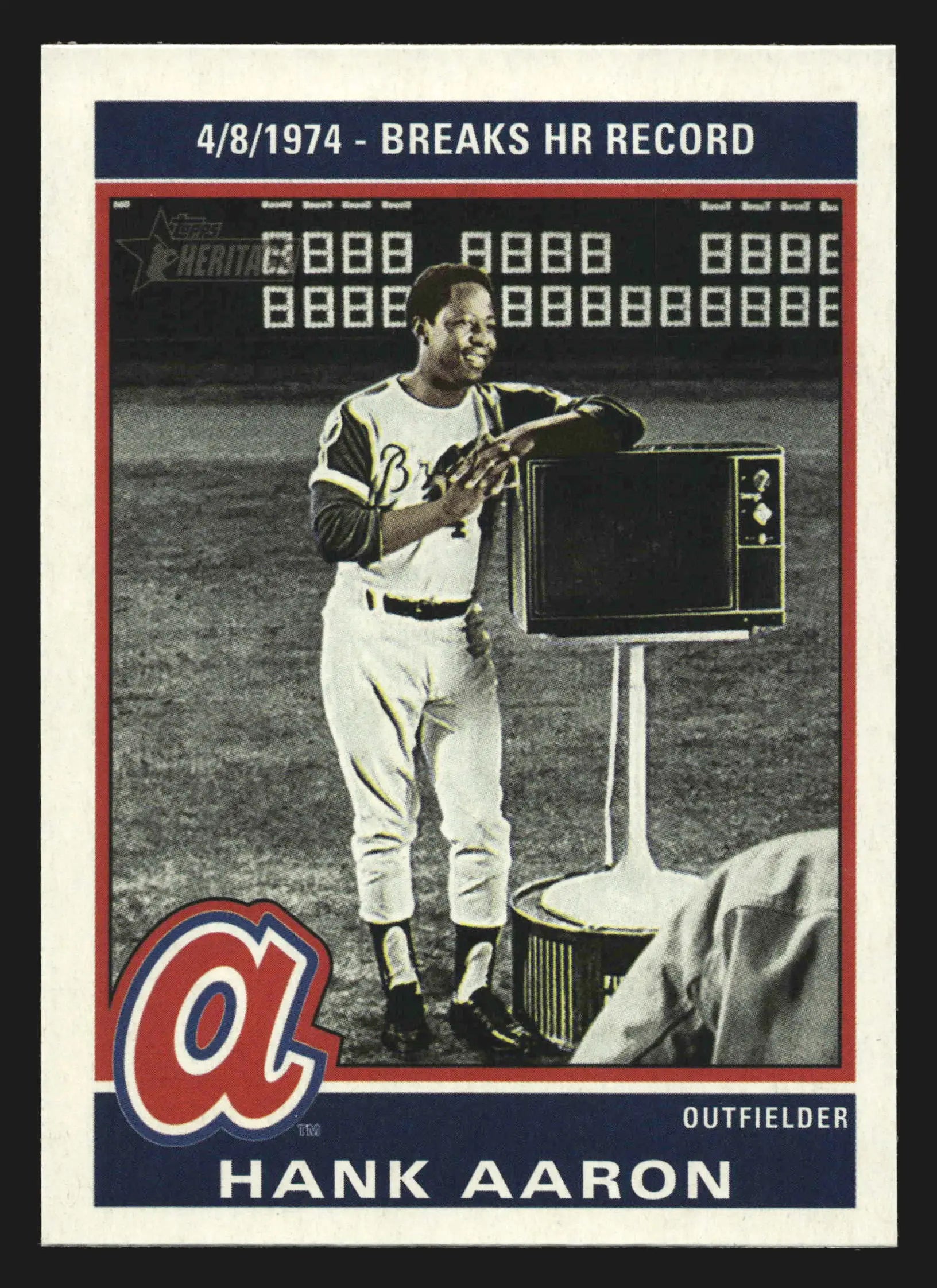 2025 Topps Heritage High Number #76R-3 Hank Aaron Braves 1976 Retirees HOF