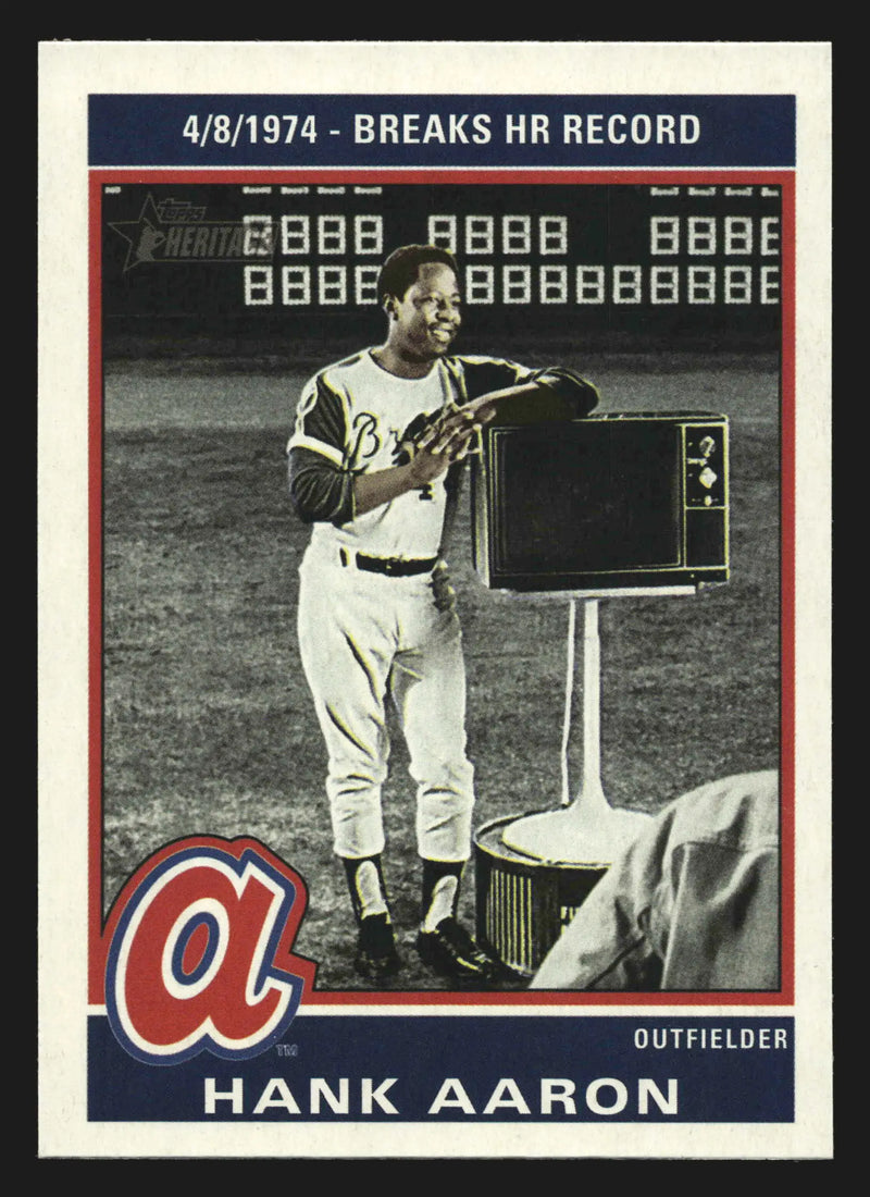 2025 Topps Heritage High Number #76R-3 Hank Aaron Braves 1976 Retirees HOF