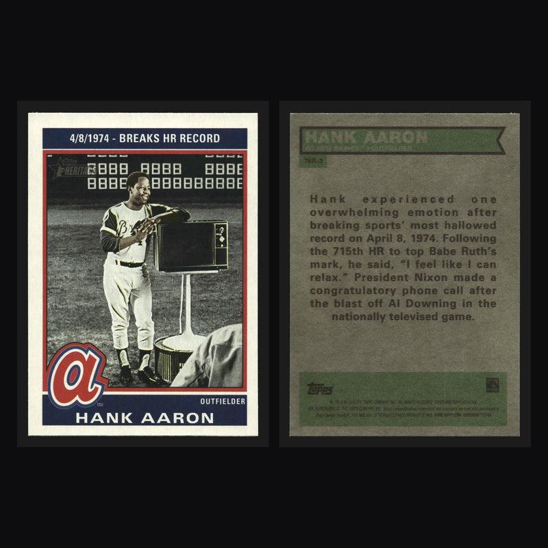 2025 Topps Heritage High Number #76R-3 Hank Aaron Braves 1976 Retirees HOF
