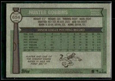 2025 Topps Heritage Hunter Dobbins #654 RC Boston Red Sox