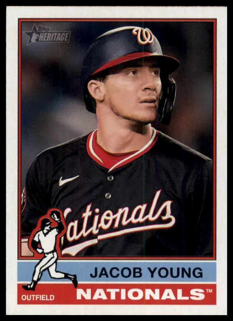 2025 Topps Heritage Jacob Young 127 Washington Nationals NM - Baseball Card Single