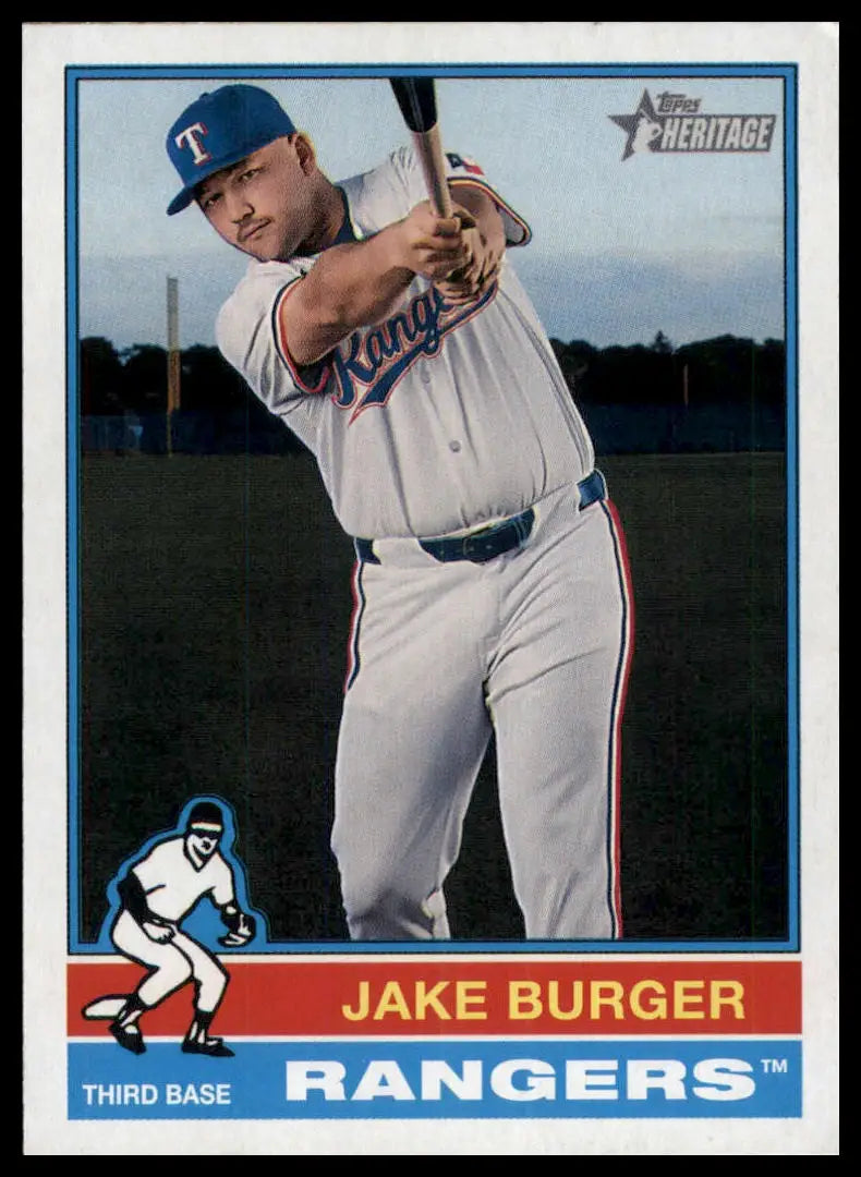 2025 Topps Heritage Jake Burger 352 Texas Rangers NM - Baseball Card Single