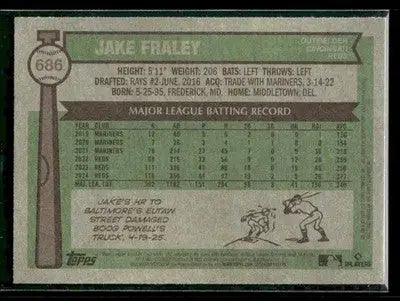 2025 Topps Heritage Jake Fraley #686 Cincinnati Reds