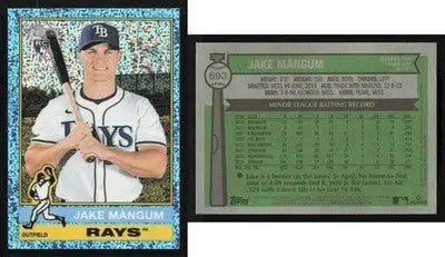 2025 Topps Heritage JAKE MANGUM #693 Light Blue Sparkle Tampa Bay Rays RC