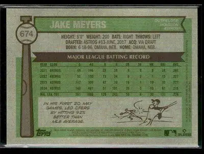 2025 Topps Heritage Jake Meyers Chrome #674 Houston Astros