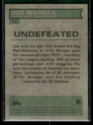 2025 Topps Heritage Joe Morgan #U-3 Undefeated Cincinnati Reds