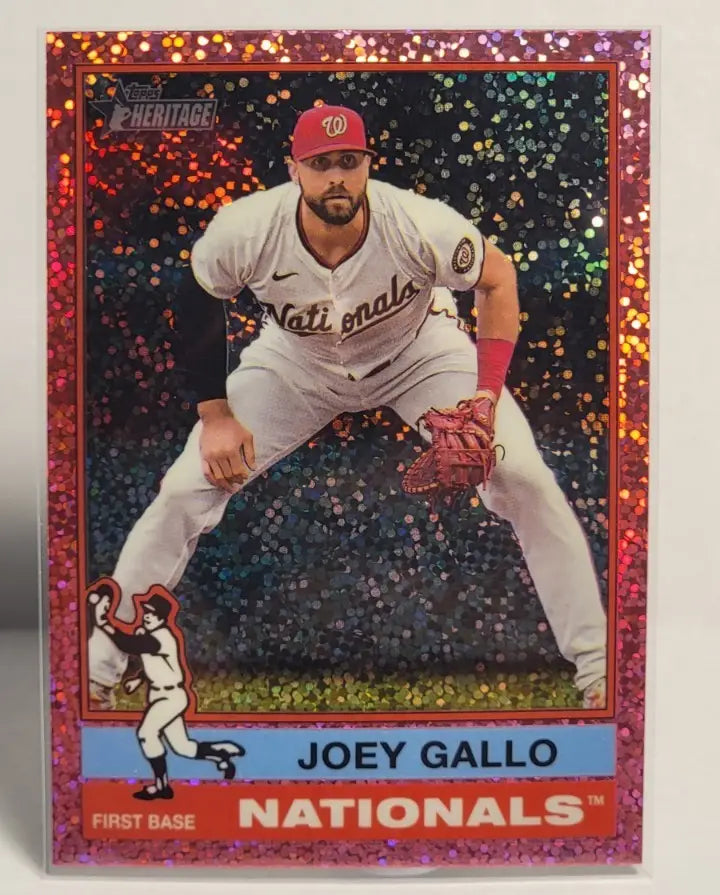2025 Topps Heritage - Joey Gallo #72 Pink Sparkle - Baseball Card Single