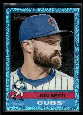 2025 Topps Heritage Jon Berti #667 Light Blue Sparkle Refractor Cubs