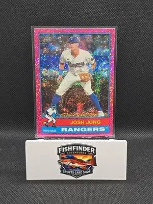 2025 Topps Heritage - Josh Jung #355 Chrome Pink Sparkle Refractor - Baseball Card Single