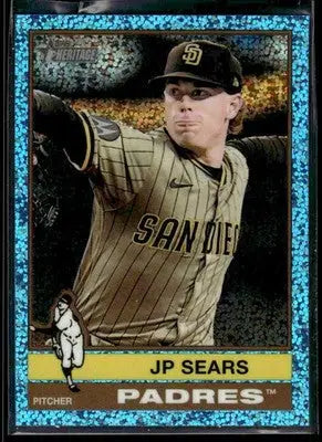 2025 Topps Heritage JP Sears #647 Light Blue Sparkle Refr San Diego Padres