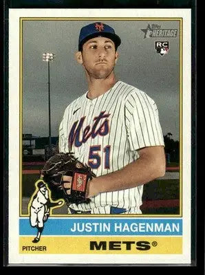 2025 Topps Heritage Justin Hagenman #596 RC New York Mets