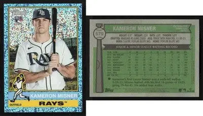 2025 Topps Heritage KAMERON MISNER #579 Light Blue Sparkle Tampa Bay Rays RC