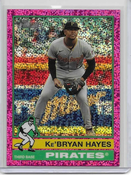 2025 TOPPS HERITAGE Ke’BRYAN HAYES SP CHROME PINK SPARKLE CARD NO. 360 k-89 - Baseball Card Single