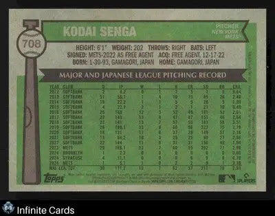 2025 Topps Heritage KODAI SENGA #708 Blue Sparkle Mets