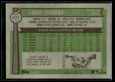 2025 Topps Heritage Leody Taveras #627 Green Refr #/99 Seattle Mariners - Baseball Card Single