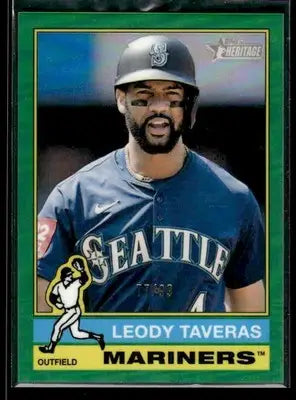 2025 Topps Heritage Leody Taveras #627 Green Refr #/99 Seattle Mariners - Baseball Card Single