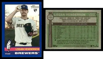 2025 Topps Heritage LOGAN HENDERSON #545 Dark Blue Border Milwaukee Brewers RC