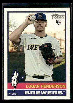 2025 Topps Heritage Logan Henderson #545 RC Milwaukee Brewers