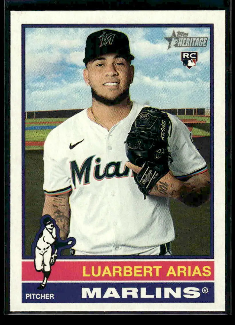2025 Topps Heritage Luarbert Arias #672 RC Miami Marlins