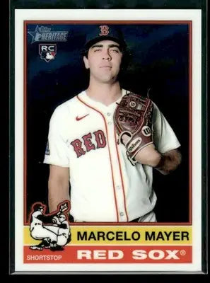 2025 Topps Heritage Marcelo Mayer #688 Chrome RC Boston Red Sox - Baseball Card Single