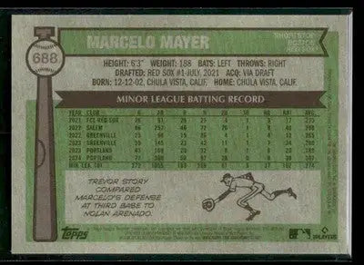 2025 Topps Heritage Marcelo Mayer #688 Chrome RC Boston Red Sox - Baseball Card Single