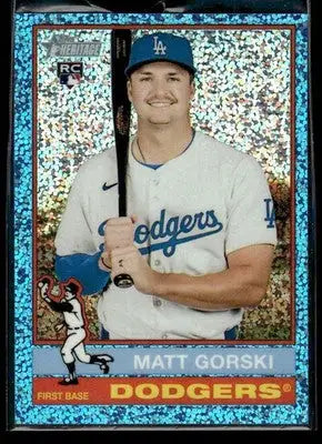 2025 Topps Heritage Matt Gorski #555 Light Blue Sparkle Refractor RC Dodgers