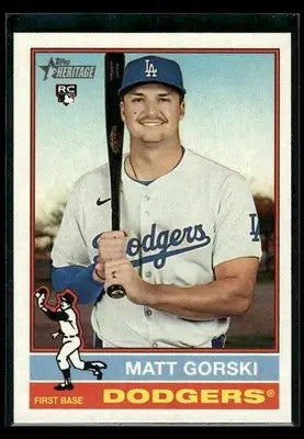 2025 Topps Heritage Matt Gorski #555 RC Los Angeles Dodgers - Baseball Card Single