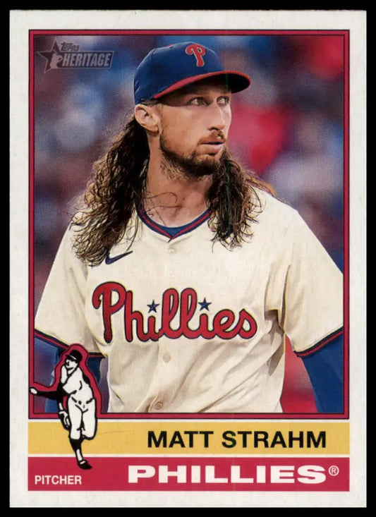 2025 Topps Heritage Matt Strahm 7 Philadelphia Phillies NM - Baseball Card Single