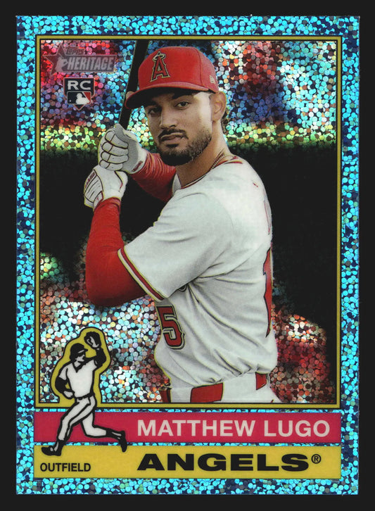 2025 Topps Heritage Matthew Lugo #546 Light Blue Sparkle Refractor RC - Baseball Card Single