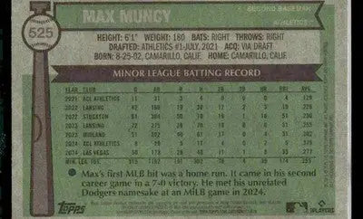 2025 Topps Heritage Max Muncy #525 RC Athletics