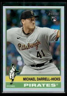 2025 Topps Heritage Michael Darrell-Hicks #655 Chrome Refr RC Pittsburgh Pirates - Baseball Card Single