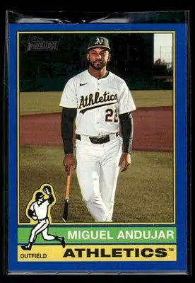 2025 Topps Heritage Miguel Andujar #677 Dark Blue Border Athletics
