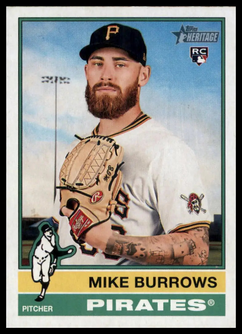 2025 Topps Heritage Mike Burrows RC 328 Pittsburgh Pirates NM - Baseball Card Single