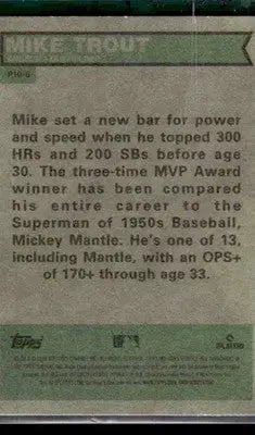 2025 Topps Heritage Mike Trout #P10-6 Perfect 10 Los Angeles Angels