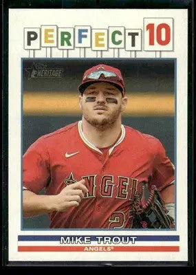 2025 Topps Heritage Mike Trout #P10-6 Perfect 10 Los Angeles Angels