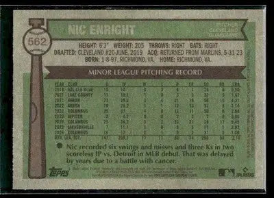 2025 Topps Heritage Nic Enright #562 RC Cleveland Guardians