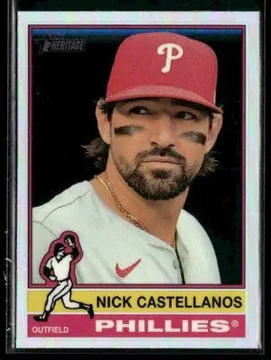 2025 Topps Heritage Nick Castellanos #315 Chrome Refractor Philadelphia Phillies - Baseball Card Single