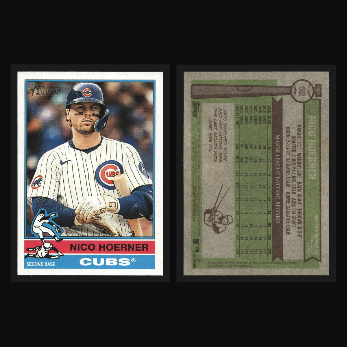 2025 Topps Heritage Nico Hoerner #52 Chicago Cubs - Baseball Card Single