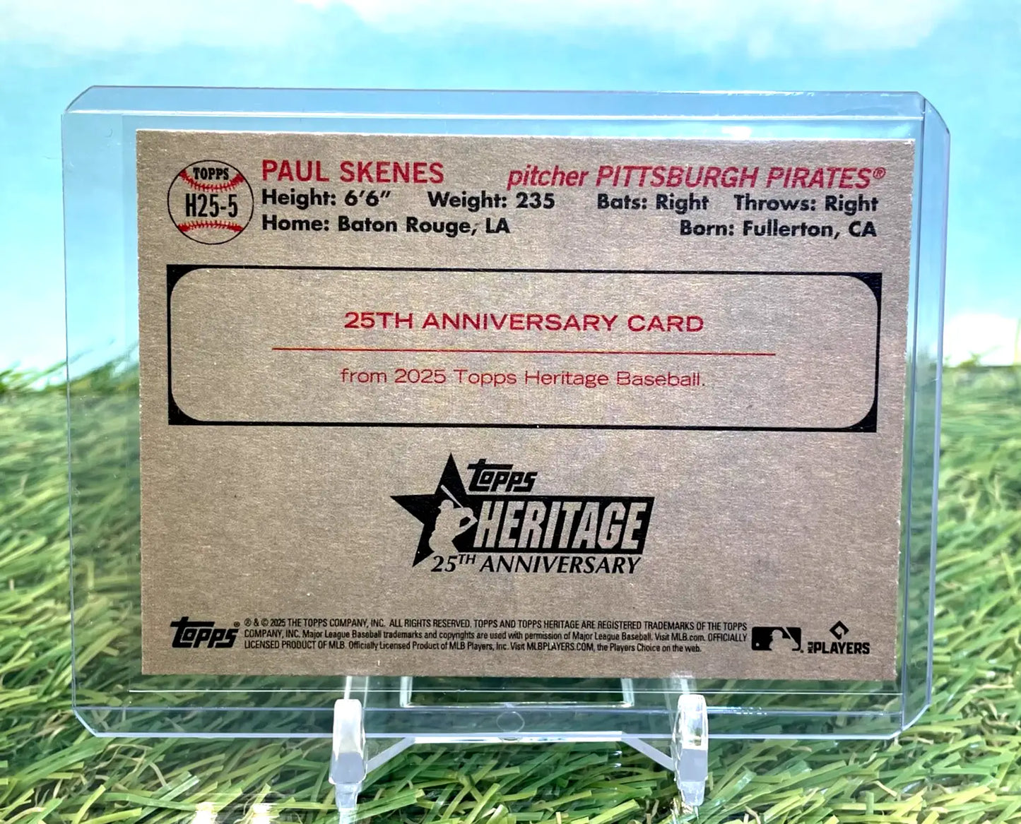 2025 Topps Heritage Paul Skenes 25th Anniversary #H25-5 Pirates