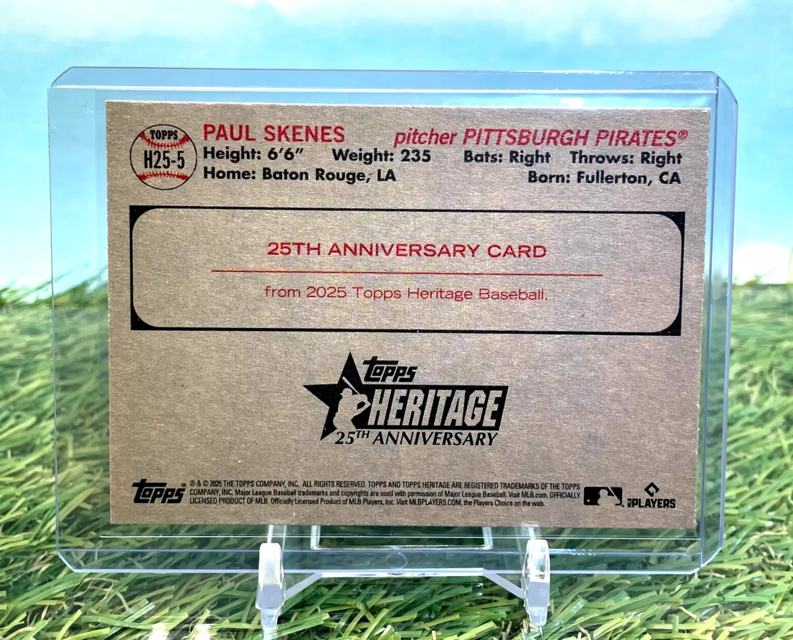 2025 Topps Heritage Paul Skenes 25th Anniversary #H25-5 Pirates